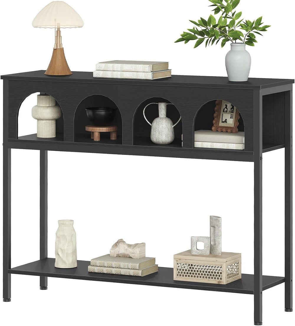 HOOBRO Narrow Console Table, Entryway Table with 3-Tier Storage | Sofa Table,...