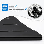 FerdY 2-Pack 10" Matte Black Recessed Corner Shower Shelf, for Tiled Bathroom Walls, 304 Stainless Steel Floating Shower Shelf, Shower Caddy Storage Shelves, No Drilling Required, Striped Triangle