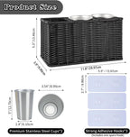 Hair Tool Organizer,Wall Mount Curling Iron Holder,Waterproof Wicker Hot Tools Organizer for Hair Dryer,Flat Irons,Curling Wands,Straighteners Storage,in Cabinet,Bathroom,Vanity (Black)