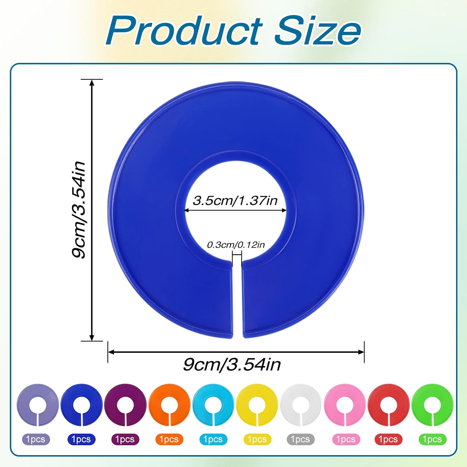Mozeat Lens 10 PCS Closet Dividers for Hanging Clothes, Color Plastic Hanger Tags Clothing Rack Dividers Round Closet Labels Reusable Wardrobe Hanger Separator （10 Colors）
