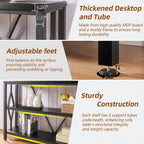 HOMISSUE Sofa Console Table, Rustic Console Table with 3-Tier Storage, Engineered Wood Sofa Tables with Open Shelves, Heavy Duty Entryway Tables for Living Room, Hallway (47 Inch, Black)