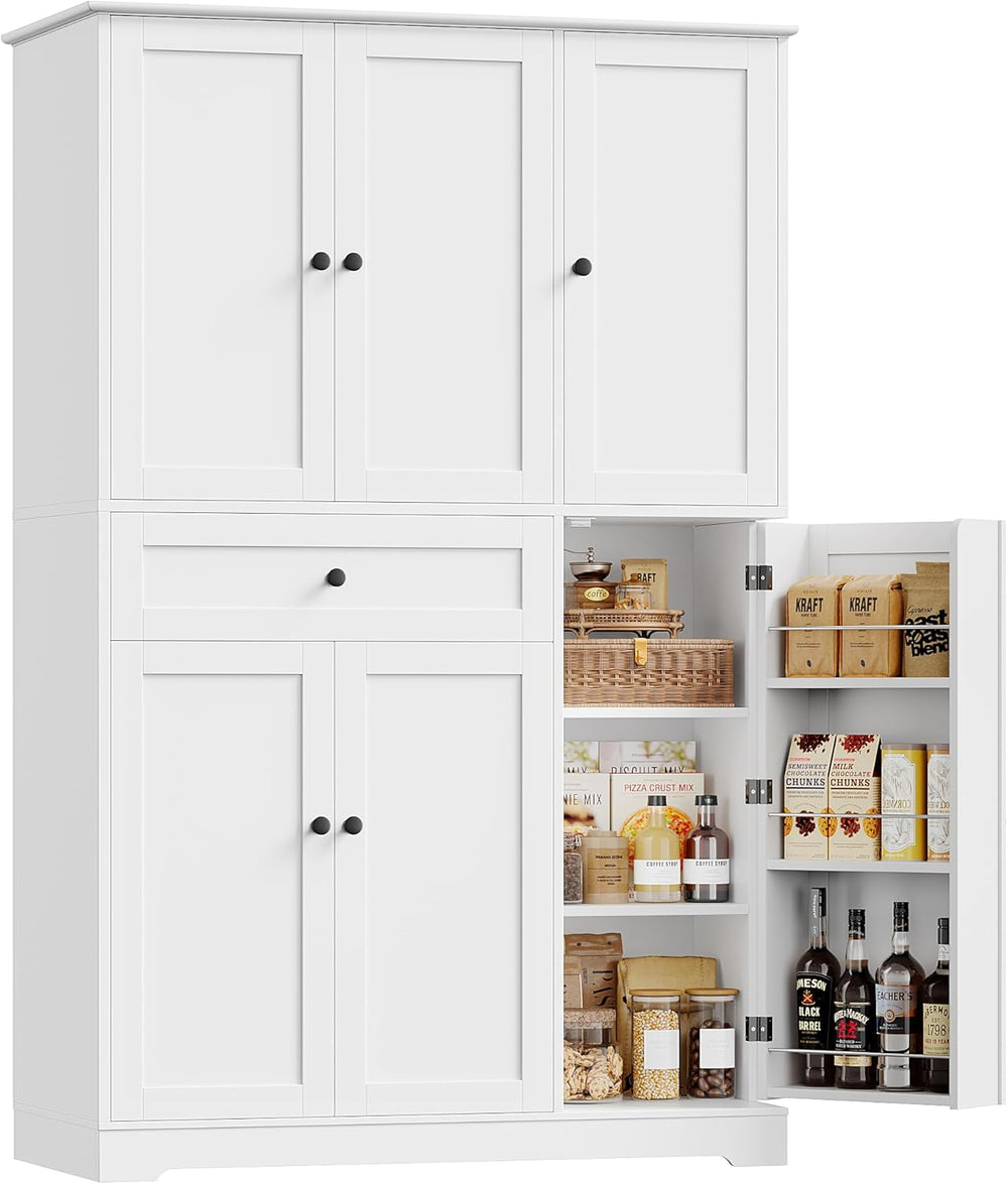 HOSTACK 68" Tall Kitchen Pantry Storage Cabinet with Doors & Shelves...