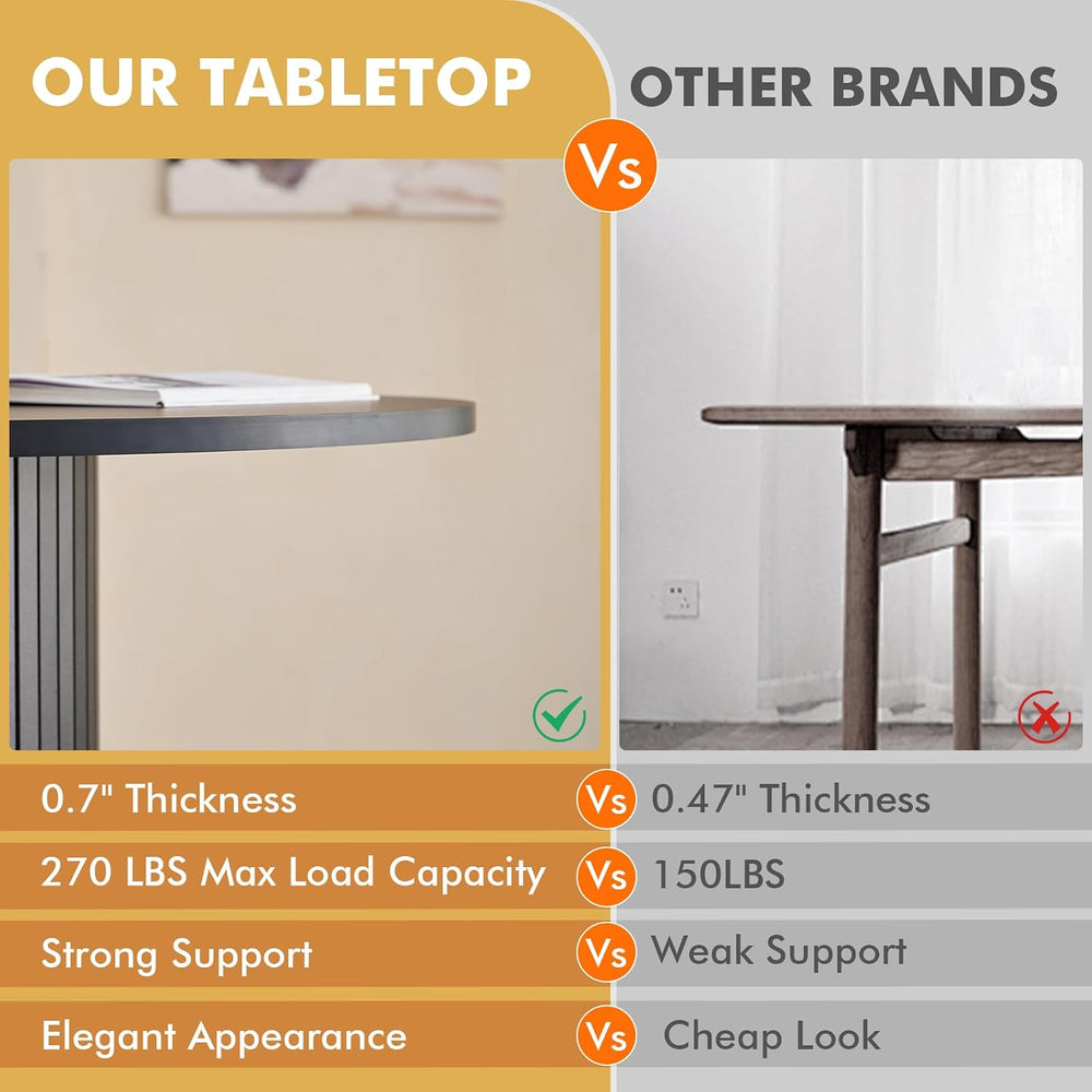 31.5" Round Dining Table for 2, Modern Small Pedestal Kitchen Table, Spa...