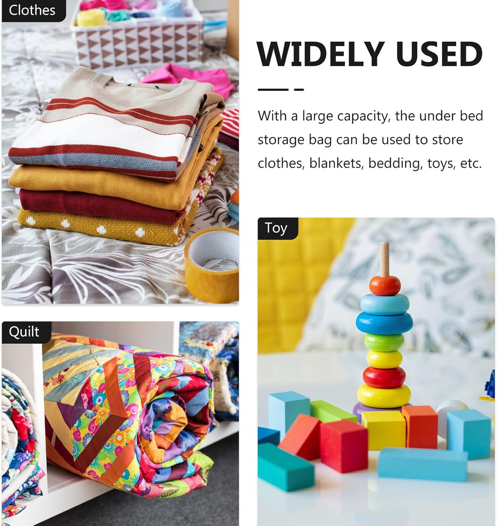Large Capacity Under Bed Storage Bag Breathable Non-woven Organizer for Quilts Blankets Clothes Foldable Space-saving Storage Bin for Bedroom and Dorm Use