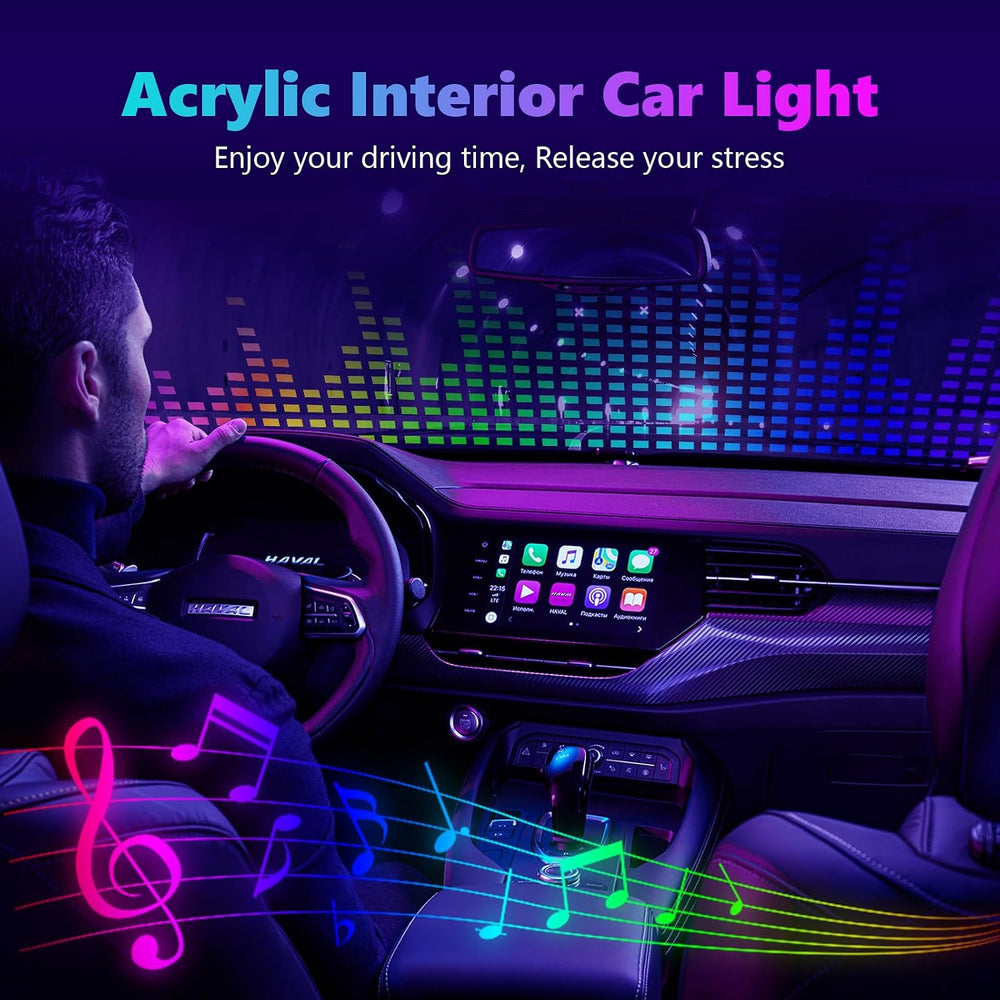 Interior Car LED Strip Lights, Acrylic LED Lights for Car with Wireless APP D...