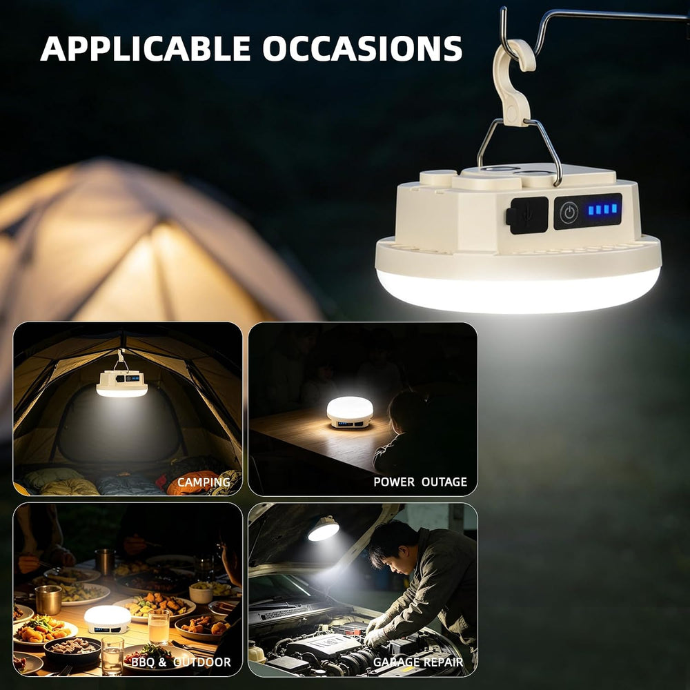 2 Pack Rechargeable Camping Lantern, 3000LM Magnetic, Warm White
