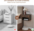 Floating Nightstand with Fluted Drawer - Modern Wall Mounted Bedside Table with Open Storage Shelf, Small Night Stand TV Stand for Bedroom(Walnut, Set of 2)
