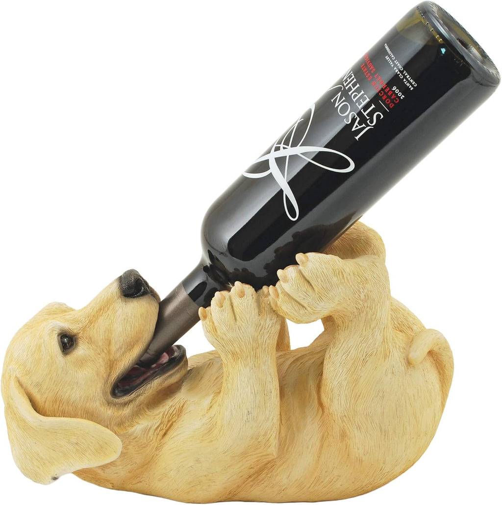 True Lab Playful Pup Bottle Holder for Kitchen Table, Wine Rack Countertop, Tabletop Wine Rack, Wine Bottle Holder Decorative, Wine Decor, Set of 1