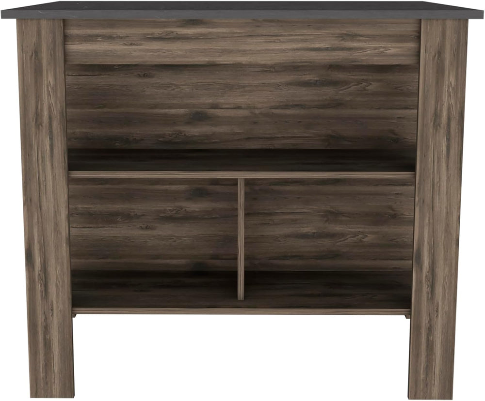 Kitchen Island with Three Concealed Shelves and Multicolor Design | Three con...
