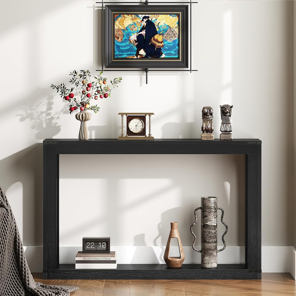 YATINEY Farmhouse Console Table, 47.2 Inches Wooden Sofa Table, Behind Couch ...