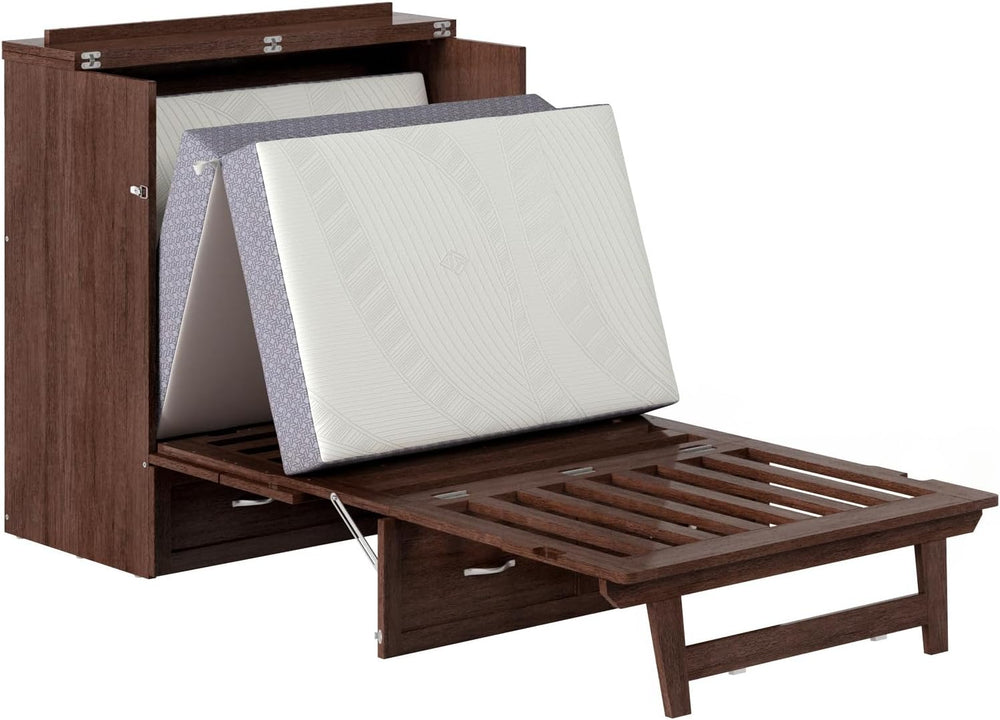 AFI, Northfield Murphy Bed Chest Twin XL with 6" Mattress, Burnt Amber