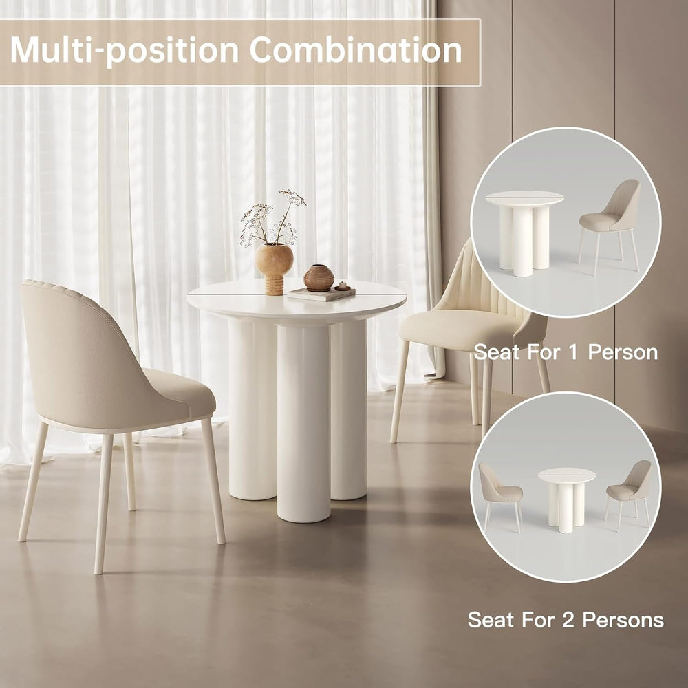 Small Round Dining Table, 30" Circle Kitchen Table with 3 Legs, Modern W...