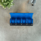DailyWatch | Personalized Watch Roll Travel Case For 4 Watches - Handmade Genuine Leather Travel Case With Custom Engraving of Name or Initials - Black Blue