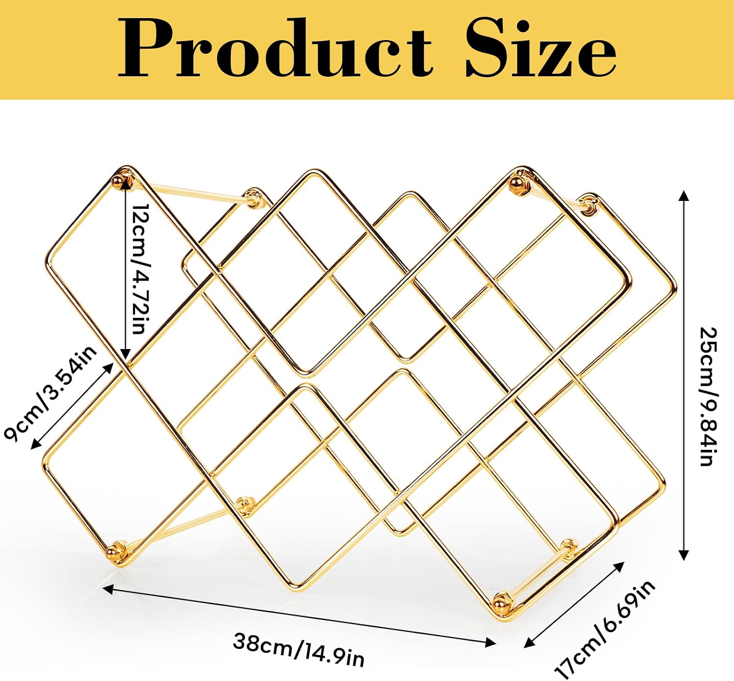 Wine Rack, Freestanding Modern Gold Metal, Wine Storage Cabinet Shelf Wine Racks Countertop for Pantry,Kitchen Wine Bottle Rack (10 Bottles)
