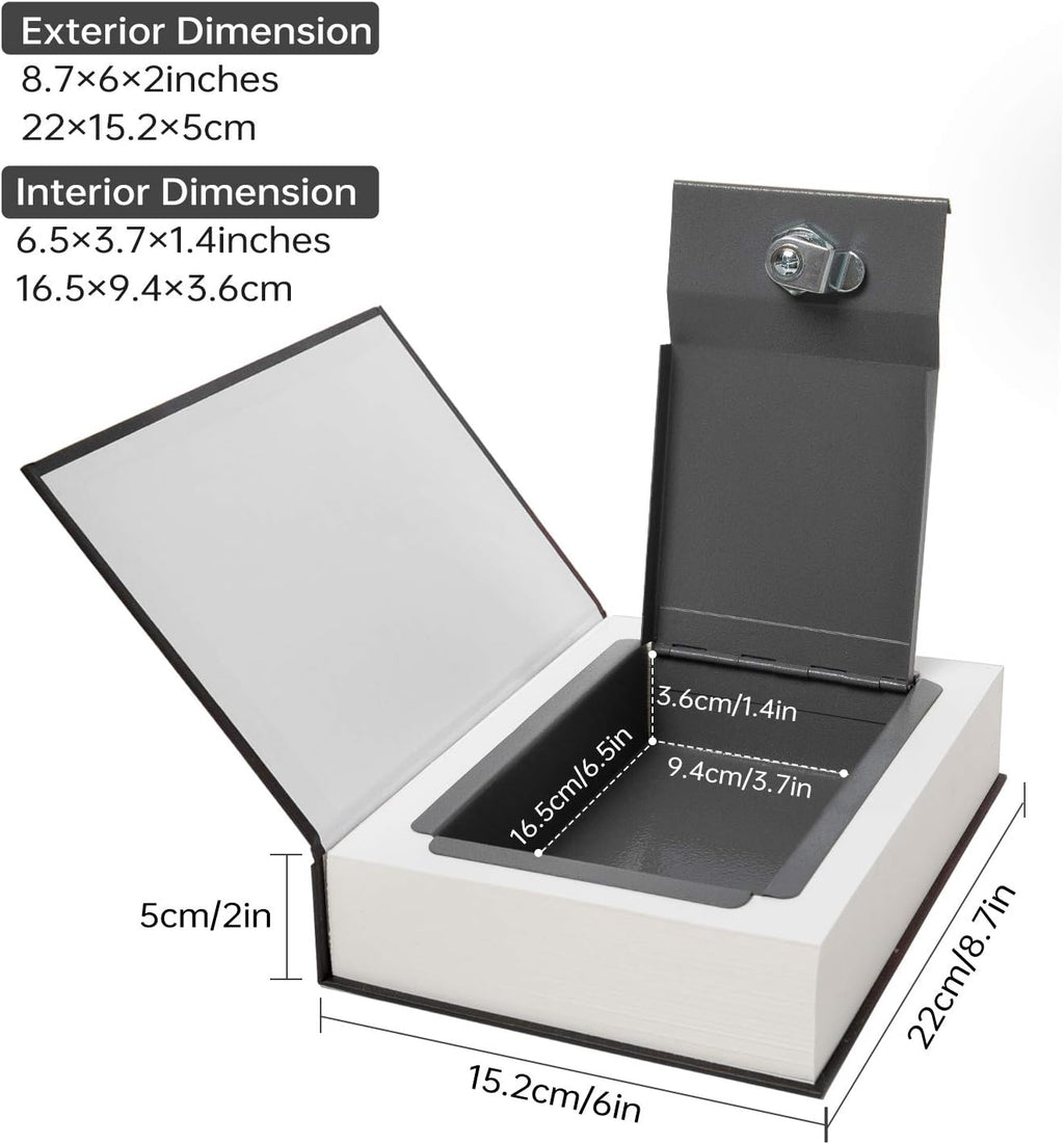 Real Paper Transfer Book Safe, Hollow with Secret Hidden Compartment, Key Lock, 8.7"×6"×2" (Les Miserables-Key)