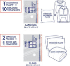 Hefty Shrink-Pak Vacuum Storage Bags - Space Saver for Under Bed Storage, Clothing and Comforters, Odor Resistant, 3X More Storage Space - 3 Large, 3 XL Bags