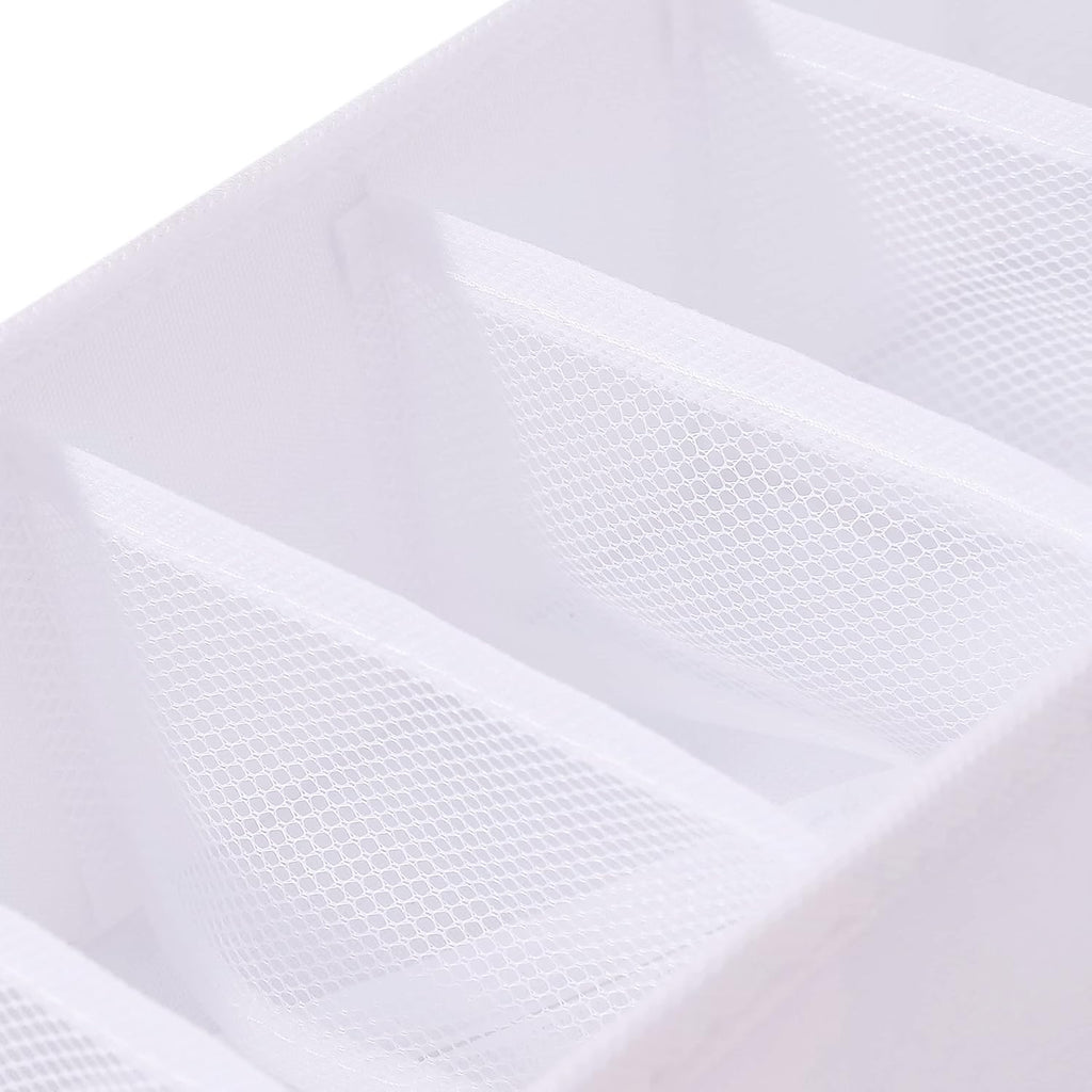 Qozary 3 Pack Sock Underwear Drawer Organizer Dividers, Collapsible Cabinet Closet Storage Boxes for Clothes, Socks, Lingerie, Underwear, Tie, Belt, Baby, Bedroom