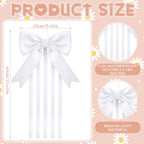 Weysat White Bow Organizer for Girls Huge Bow Holder for Girls Hair Bows Claw Clip Organizer Decoration Accessories with Five Ribbons 20inch*5 Organizador for Room Decor