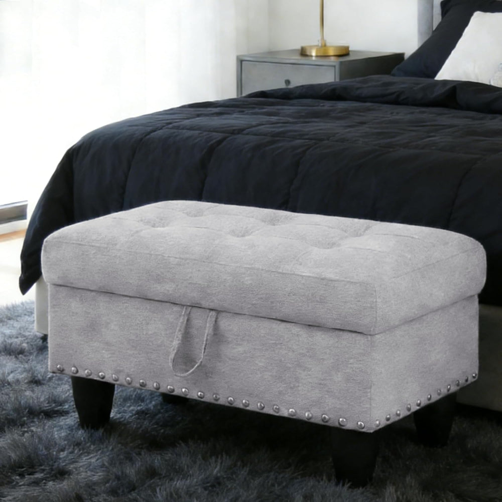 Ottoman with Storage for Living Room, 28.5'' Linen Living Room Ottoma...