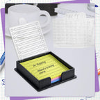 BESARME Sticky Note Holder 3x3 Sticky Note Stencil with 7 Template, Sticky Note Stencil and Holder Note Dispenser for Desk Home Office