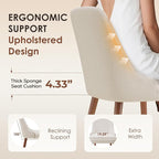 Dining Chairs Set of 2, Upholstered Dining Room Chair with Wood Legs, High-Back Padded Kitchen Chairs for Dining Room/Restaurant/Cafe, Beige