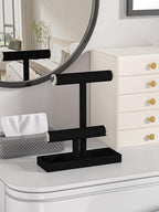 Bracelet and Necklace Holder,Velvet Jewelry Necklace Display Organizer Stand,bracelet Holder for Selling,Bracelet and Necklace Storage Tree (Style 2（Black+ Metal lid）)