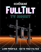 ECHOGEAR Wall Mount TV Bracket for TVs Up to 90" - Low Profile Design Tilts to Eliminate Glare - Includes Drilling Template & Can Be Leveled After Install - UL Listed for Safety