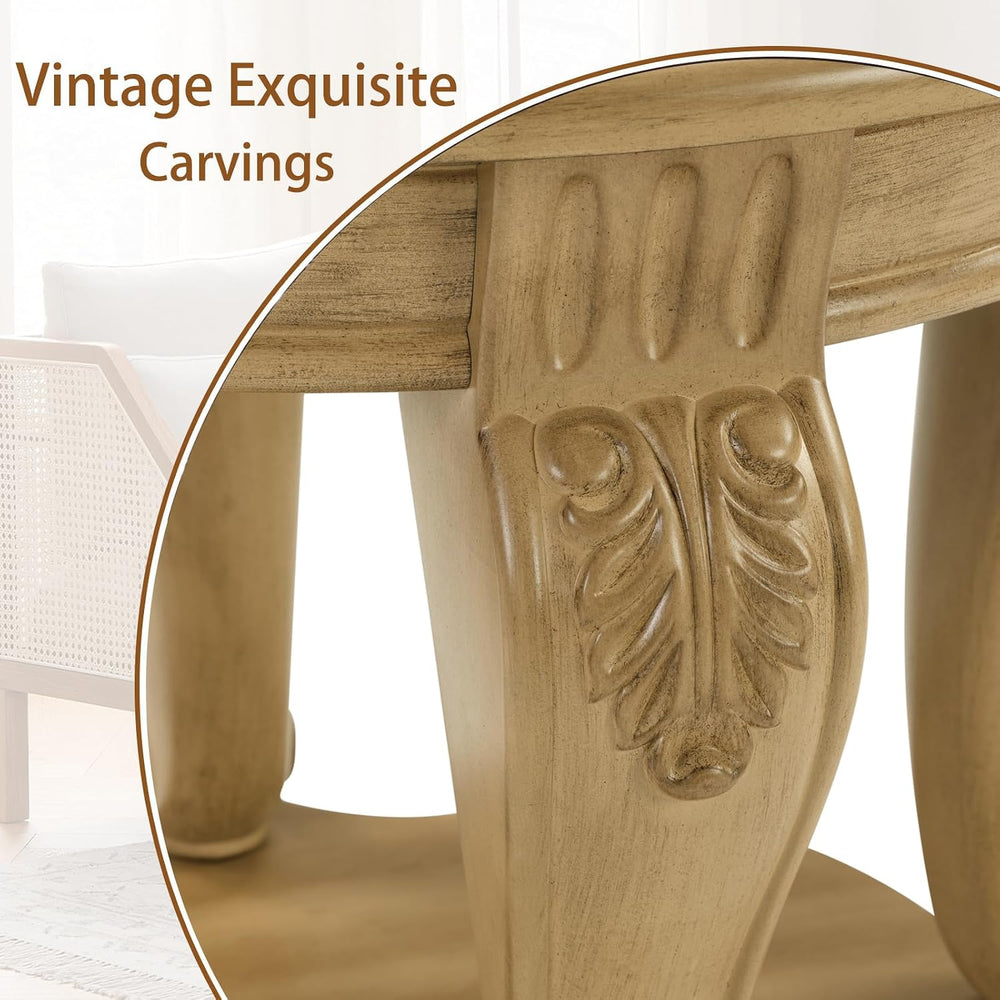 LKTART 3-Piece Coffee Table Set, Coffee Table and Round End Tables Set of 2, ...