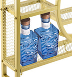 39in Wine Rack Wall Mounted, 3-Tier Metal Bar Shelves with Glass Holder | Modern Floating Bar Liquor Bottle Display Shelf Wall Mounted for Home Bar Kitchen Dining Room (Gold, 39in/100cm)