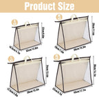 12 Pack Beige Handbag Purse Storage Organizer for Closet, 4 Sizes Clear Hanging Dust Bags Cover with Zipper and Handle, Closet Purse Protector Bags