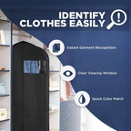 Garment Bags for Hanging Clothes 3-Pack - Travel Suit Closet Covers for Men and Women - Long Dress, Mens Jackets, Coats, Shirts, Dance Clothing Protector - Zipper Hanger Wardrobe Dust Cover (42 Inch)