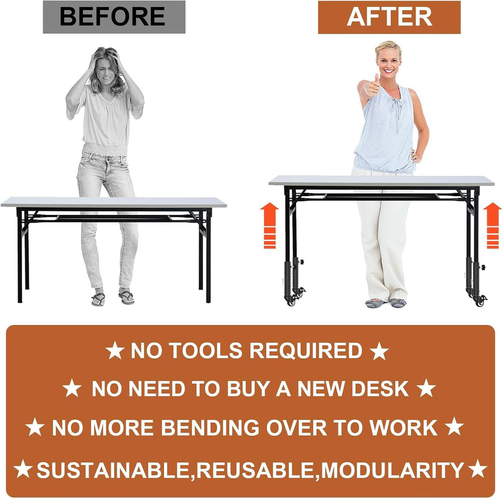 Table leg extender with casters 7in,adjustable metal table leg extender | Tab...
