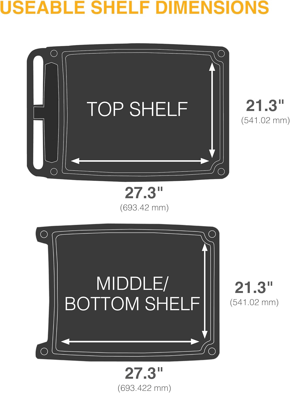 Metro myCart Plus Utility Cart - Choose-Your-Height Adjustable Heavy Duty Rolling Cart for Home, Commercial and Industrial Use - 3-Shelf, 400 lbs Capacity - 23.9" W x 34.4" L x 35.5-39.5" H - Black