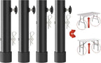 Folding Table Risers for Straight/Bent Leg, Durable Table Leg Extensions 2 Levels/Heights Table Leg Extenders 3.6in | 5.2in - All for Treating Your Back Pain (4-Pack)