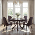 Modern Dining Chairs Set of 4, Faux Leather Upholstered Dining Room Chair Kitchen Chairs Dinner Side Chair with Curved Back and Metal Legs for Kitchen, Dining Room, Living Room, Brown
