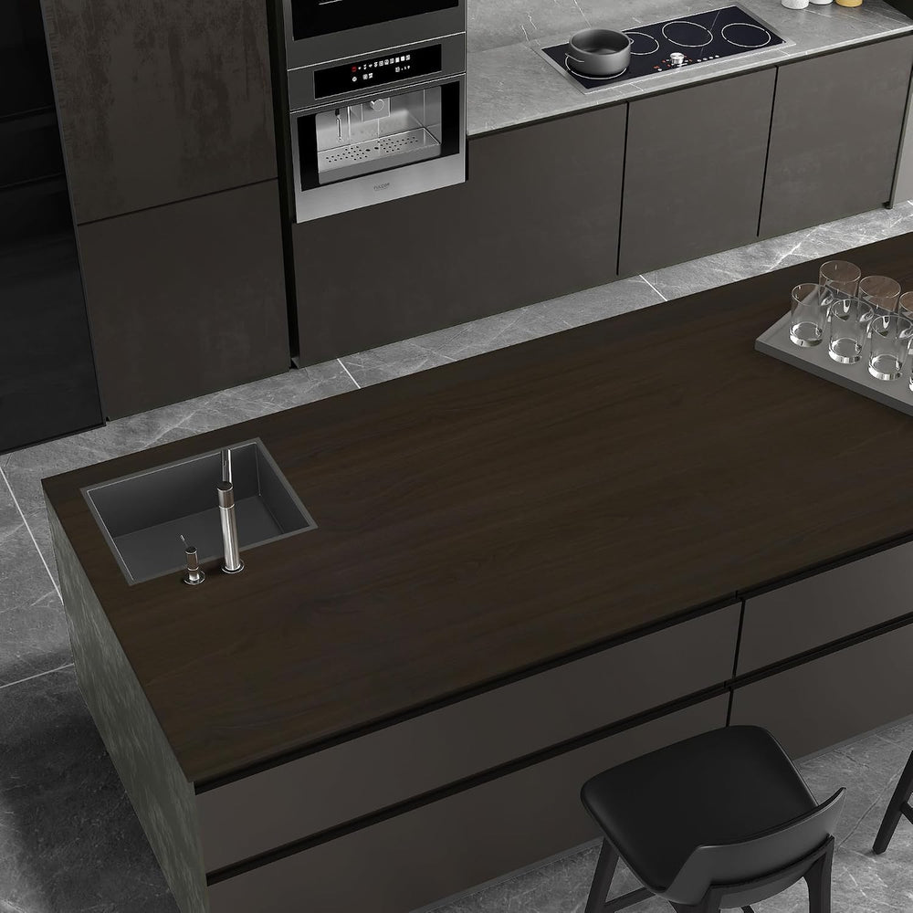 Extra Wide Dark Wood Grain Wallpaper Peel and Stick Walnut Contact Paper