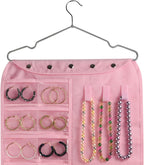 BB Brotrade Hanging Jewelry Organizer,Accessories Organizer,56 Pocket Organizer for Holding Jewelries (Pink-56 Pockets)