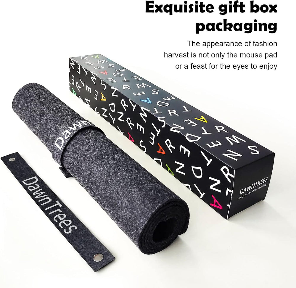 DAWNTREES Large Felt Desk Mat,39.4''x19.69'' Full Keyboard an...