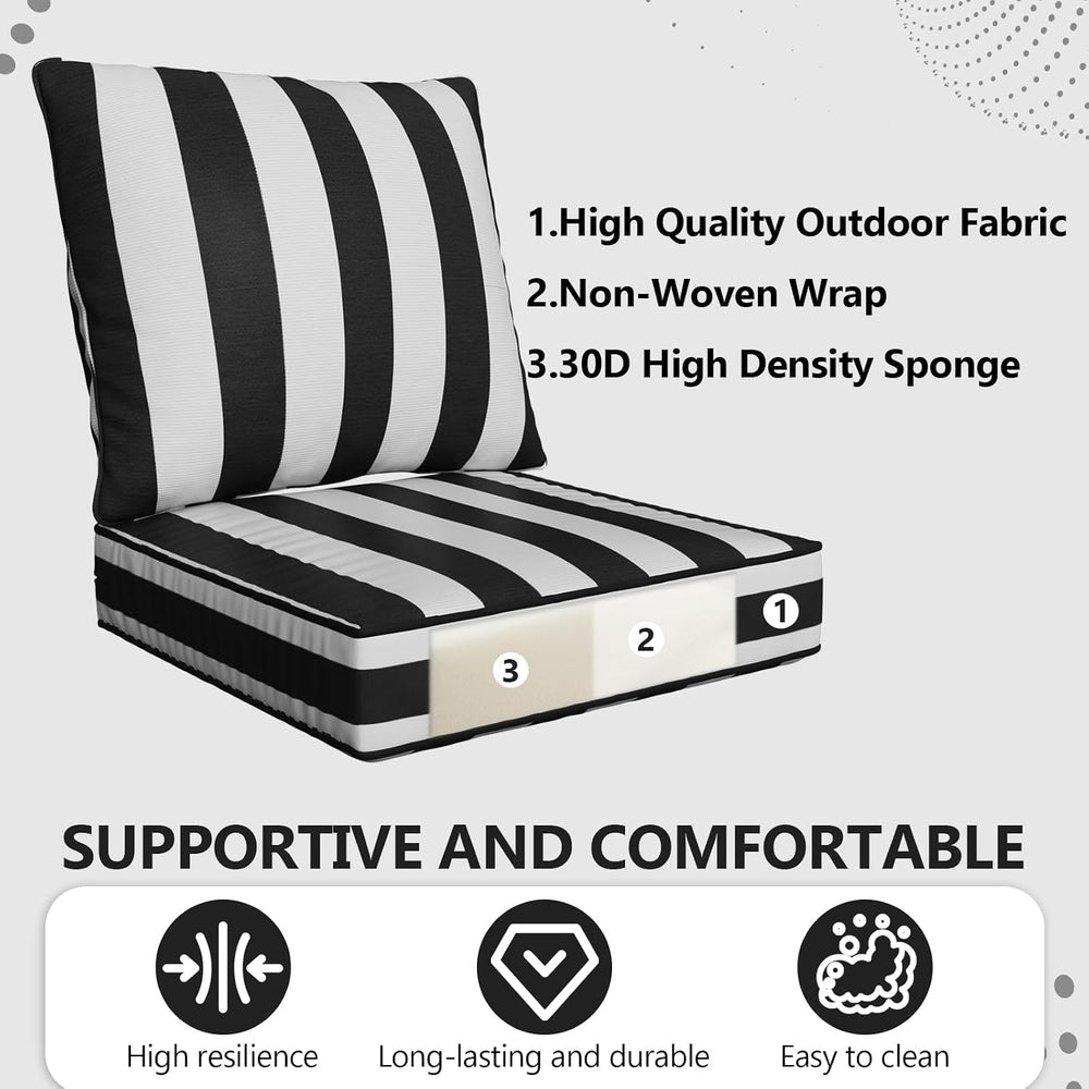 22" x 22" x 6" Outdoor Deep Seat Cushions Set - 6 Set Waterpro...
