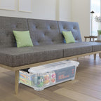 Saedy 20 L Clear Under Bed Storage Bins with Lids, 4 Pack Wheeled Underbed Storage Containers Boxes