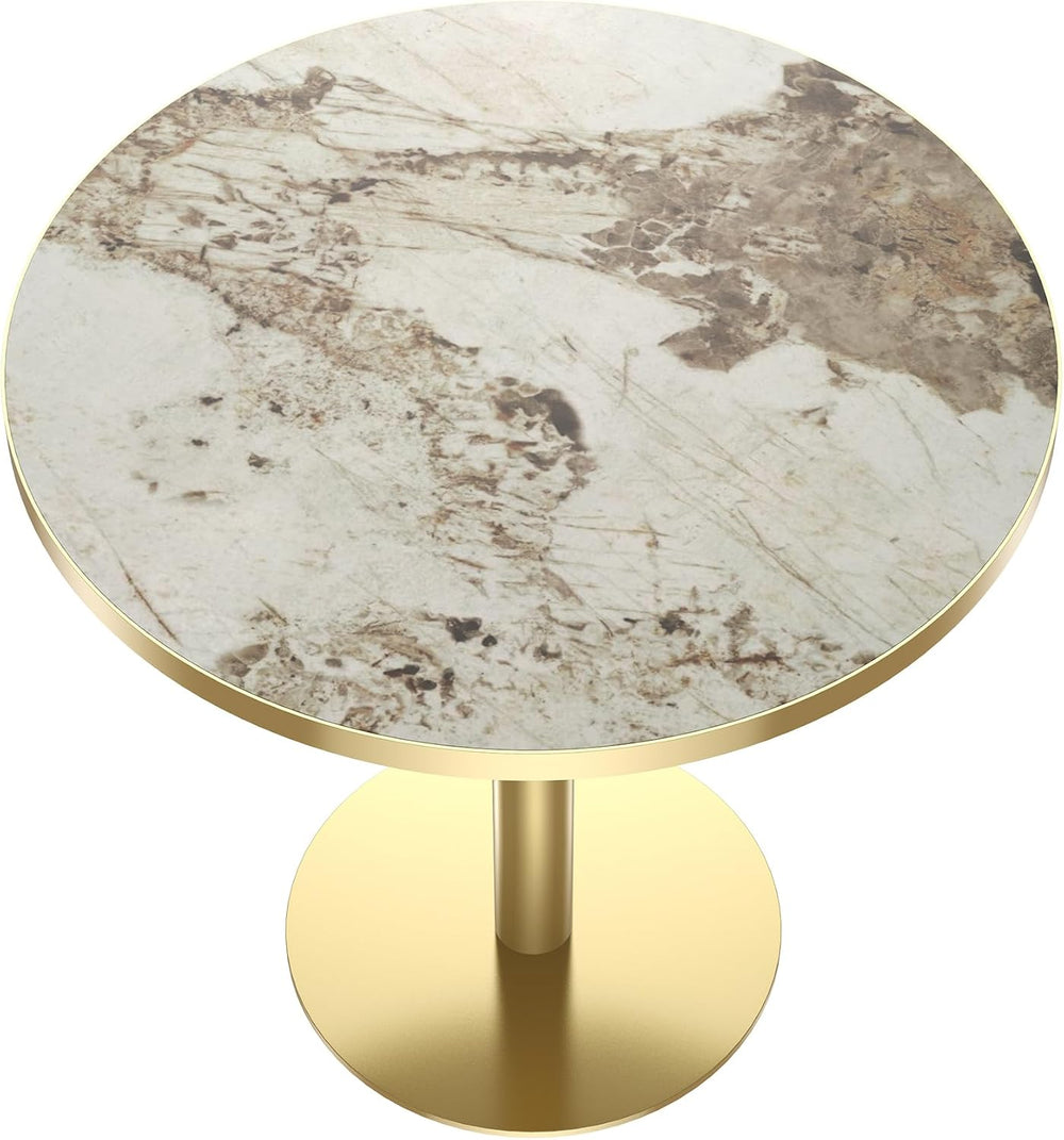 Modern Round Dining Table 31.5 inch Bistro Tulip Table with Faux Marble Top, ...