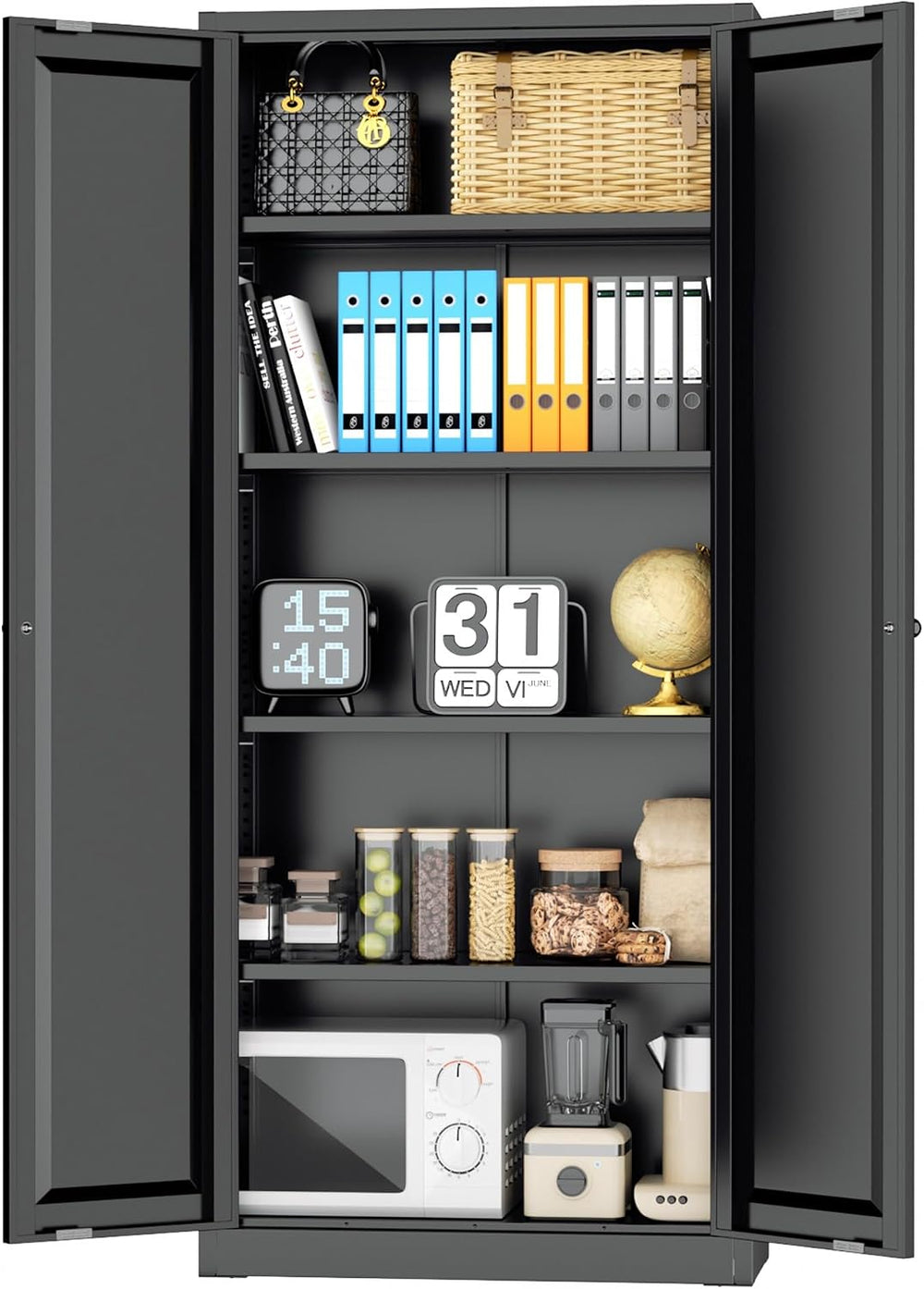 INTERGRAET Kitchen Pantry Cabinet, 63" Tall Metal Pantry Storage Cabinet...
