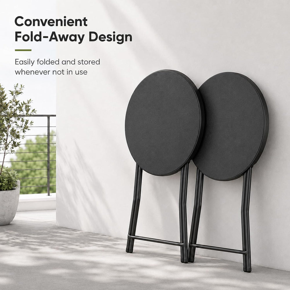 2 Pack Cocktail Table, 32 Inch Folding Table, High Top Round Tables, Black | ...