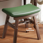 Saddle Seat Counter Stool, Stackable Kitchen Stools, Modern Dining Chair, Work Vanity Chair, Solid Wood, for Small Spaces Home Bedroom Study(Black)
