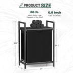 Laundry Sorter with Removable Bag, 16 Gallons Laundry Hamper with Adjustable Feet, Laundry Basket for Laundry Room, Bathroom and Bedroom(Charcoal Black)