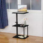 Faesun Swivel Side Table for Couch Arm, Adjustable C End Table for Recliner or Bed, Tv Trays with Storage Shelf for Small Spaces Small Nightstand Table for Living Room, Bedroom