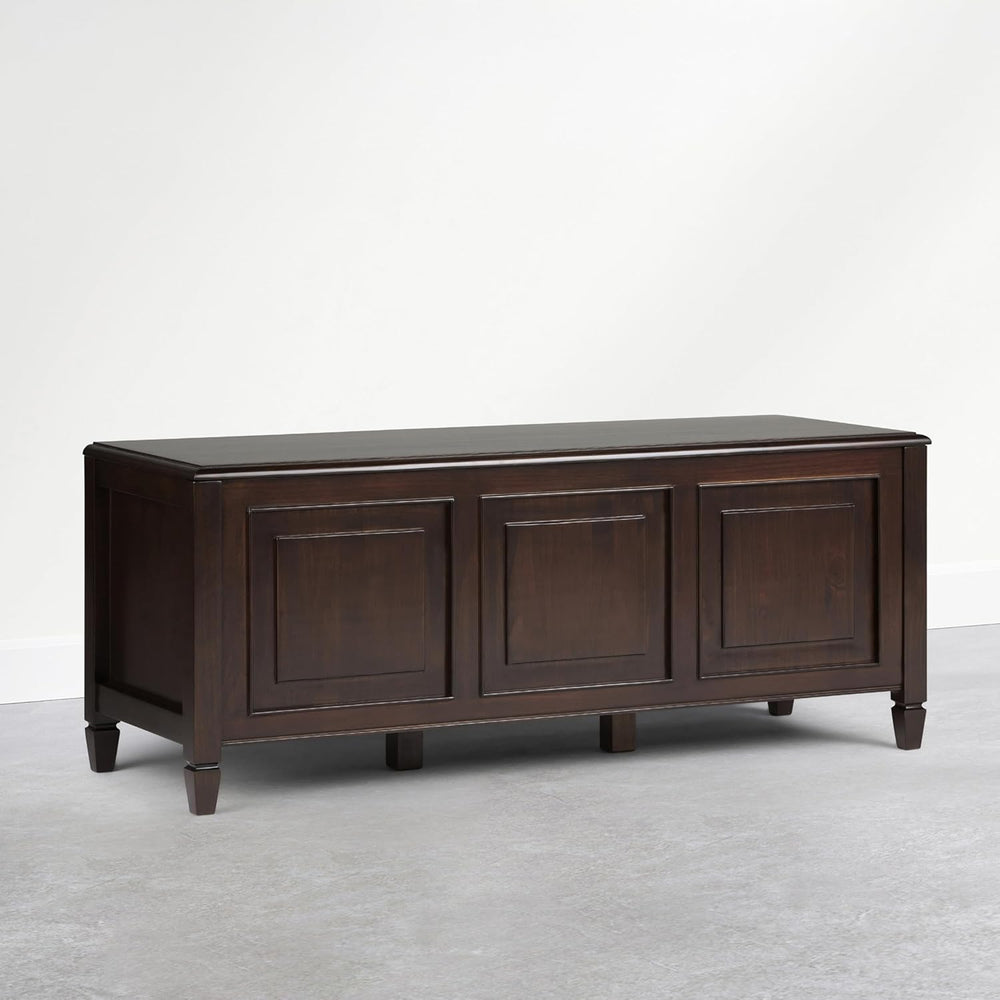 SIMPLIHOME Connaught Entryway Storage Bench - 51 inch Wide Solid Wood Storage...