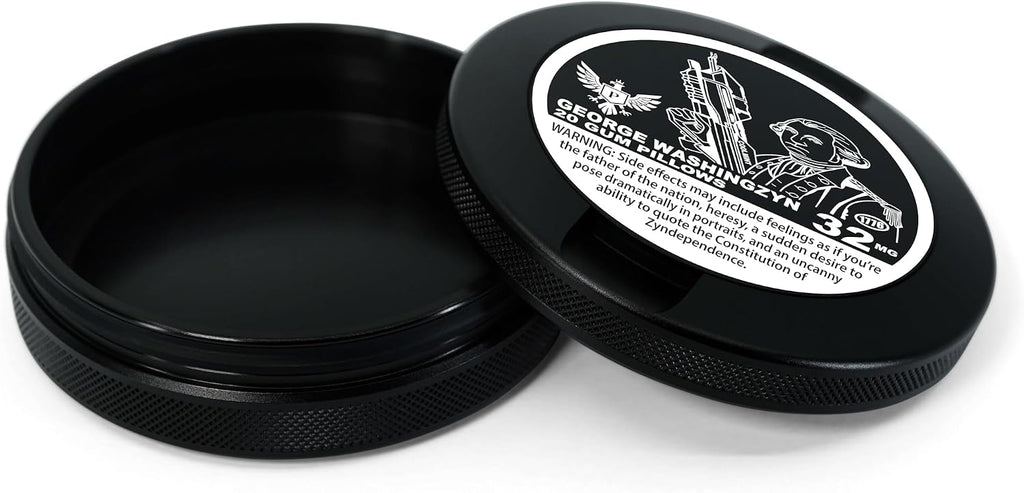 Metal Can | Metal Container for Pouches | Aluminum Used Pouch Storage Tin | Airtight O-Ring Moisture Odor Proof EDC Pocket Tin | The General Edition (Black)