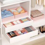 DIMJ Drawer Organizer Clothes, 20 Pack Dresser Organizer, Foldable Closet Organizers and Storage, Fabric Dresser Bins, Drawer Dividers for Nursery, Baby Clothes, Underwears, Sock (Pink)