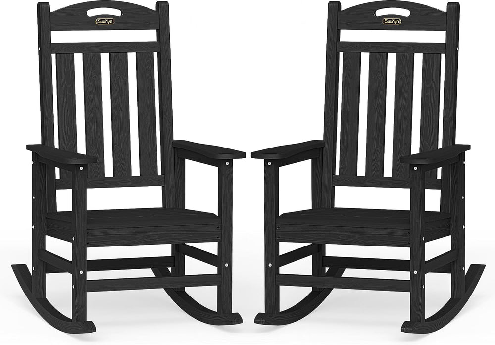 Outdoor Rocking Chair Set of 2,HDPE Patio Rocking Chair,All Weather | Relax i...